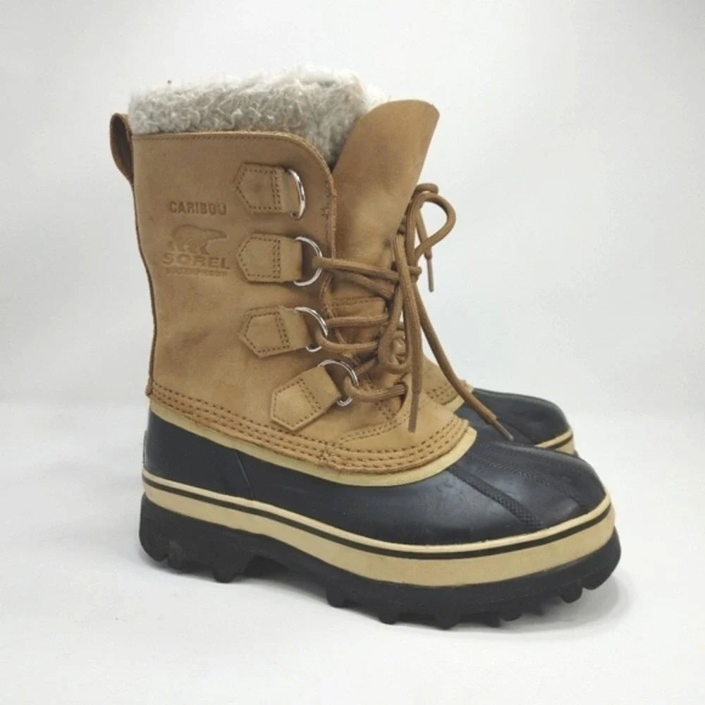 Sorel Caribou Lace Up Boot Waterproof NL1005 Seam Sealed Felt Lined US 5 EU 36